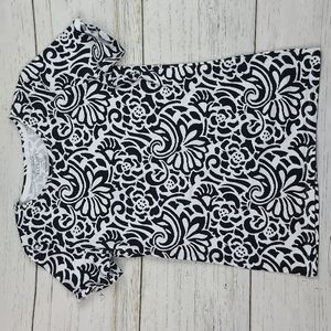 Talbots Black White Short Sleeve Tee